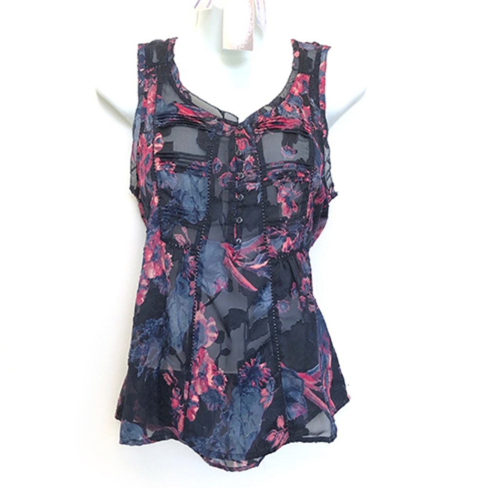 Lucky Brand l Sleeveless Floral Top